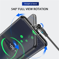USLION 540 stopni Roating kabel magnetyczny Micro USB typ C kabel telefoniczny dla iPhone11 Pro XS Max Samsung Xiaomi kabel USB przewód 3